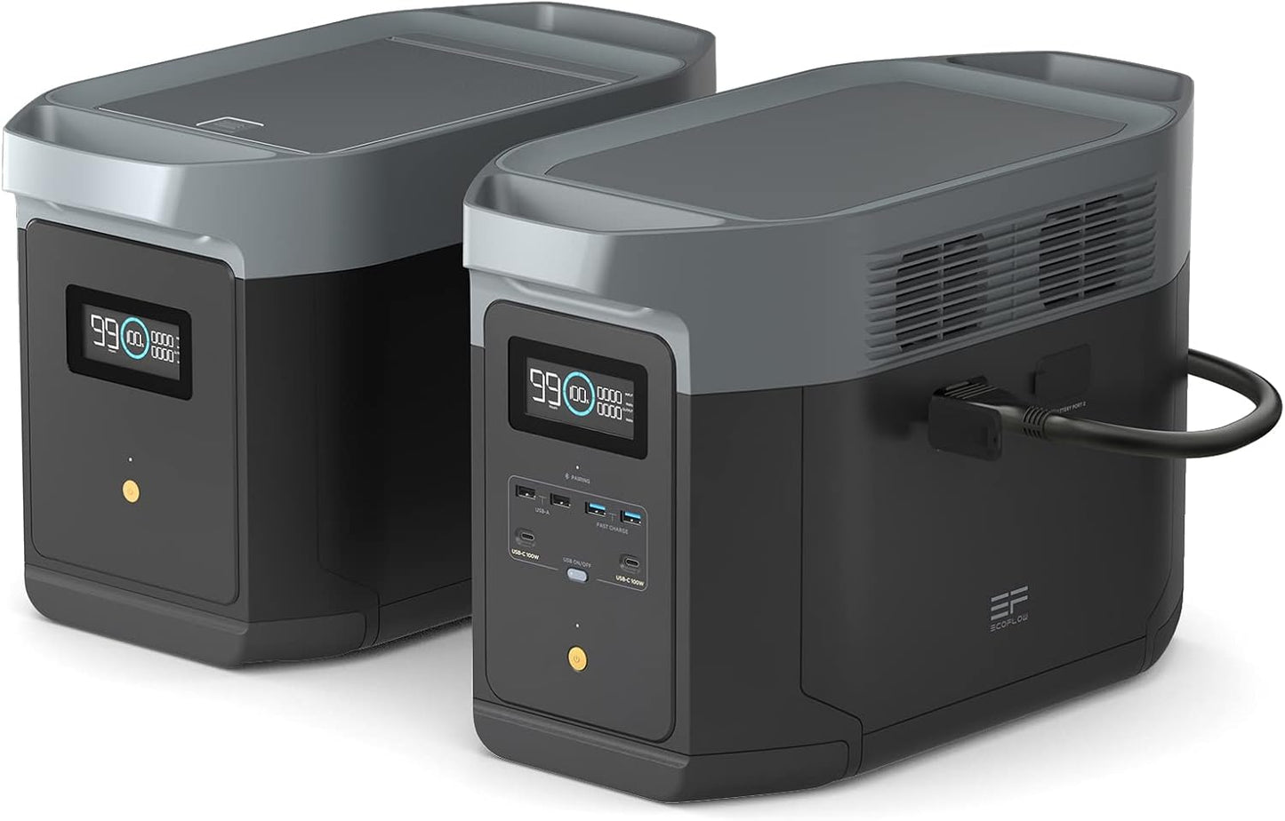 ECOFLOW DELTA 2 MAX Power Station with Smart Extra Battery, Expand Capacity from 2048Wh to 4096Wh, Solar Generator for Home Backup, Emergency, Outdoor Camping