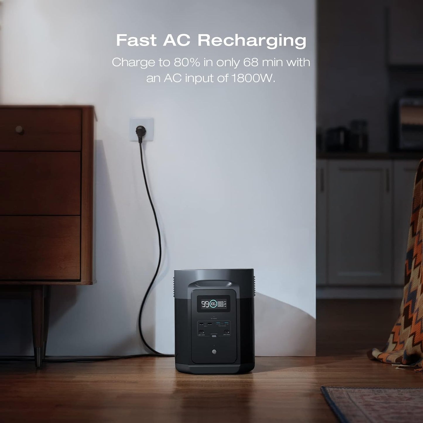ECOFLOW DELTA 2 MAX Power Station with Smart Extra Battery, Expand Capacity from 2048Wh to 4096Wh, Solar Generator for Home Backup, Emergency, Outdoor Camping
