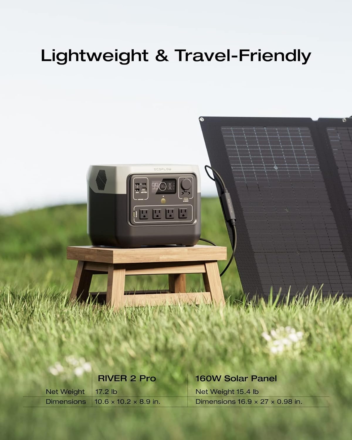 EcoFlow Solar Generator RIVER 2 Pro 768Wh+160W Solar Panel