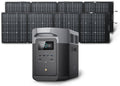 ECOFLOW Solar Generator DELTA 2 Max 2048Wh with 2x220W Solar Panel, LFP Battery Portable Power Station, Up to 3400W AC Output, AC + Solar Fast Dual Charging Full Charge in 1 Hr For Camping RV