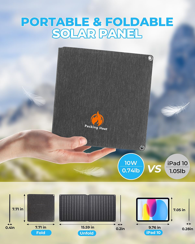 10W Portable Solar Panel charger for backpack