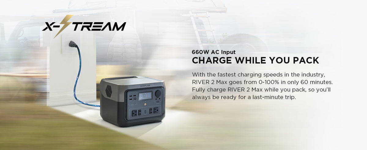 EcoFlow Solar Generator RIVER 2 Max 512Wh+110W Solar Panel